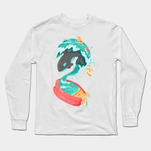 Killer Whale in a Kiddie Pool Tsunami Long Sleeve T-Shirt